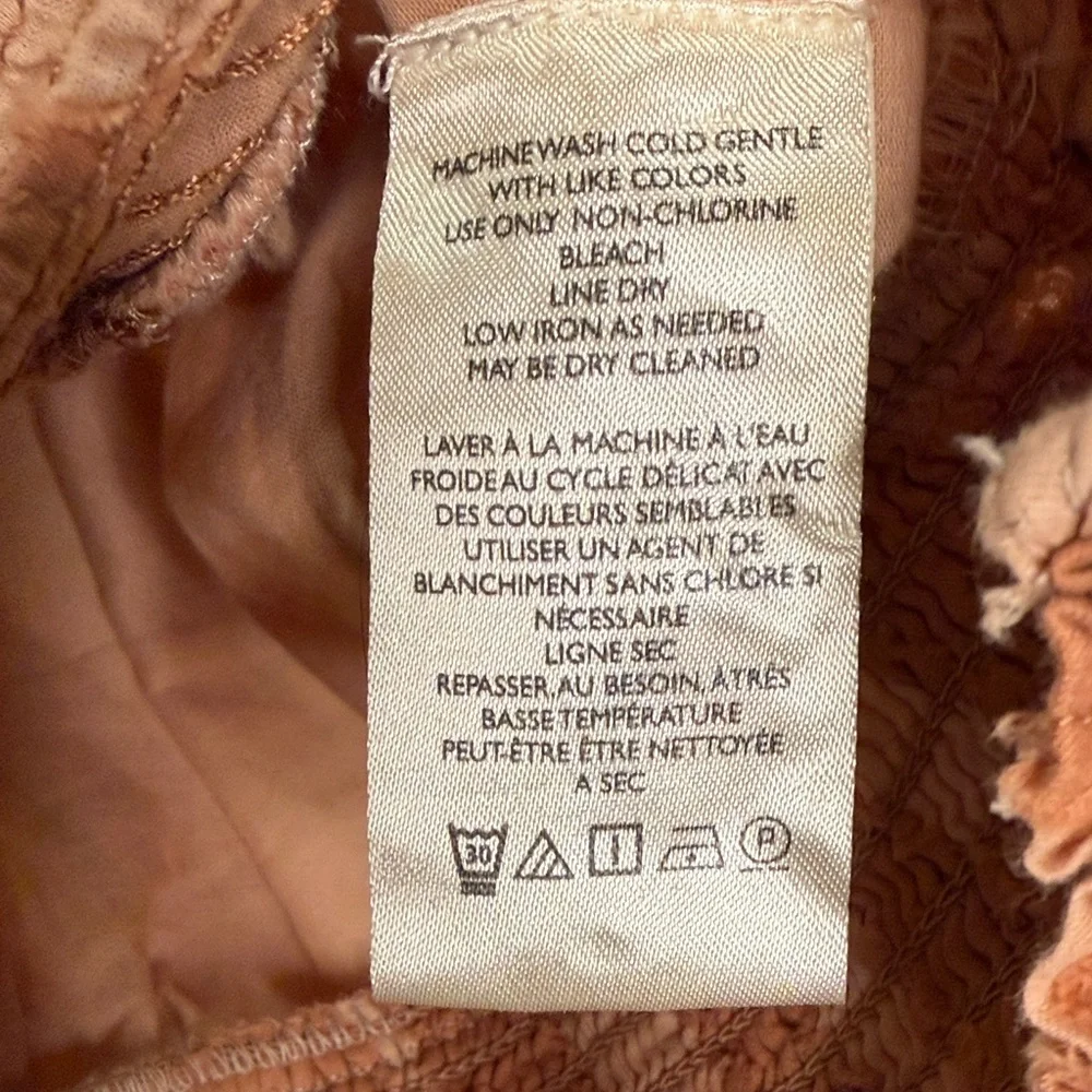 Anthropologie Peach and Cream Wrap Blouse - Picture 8 of 9